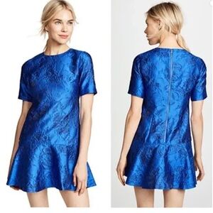 Alice & Olivia Esther fluted jacquard mini dress. Worn once, size 8.